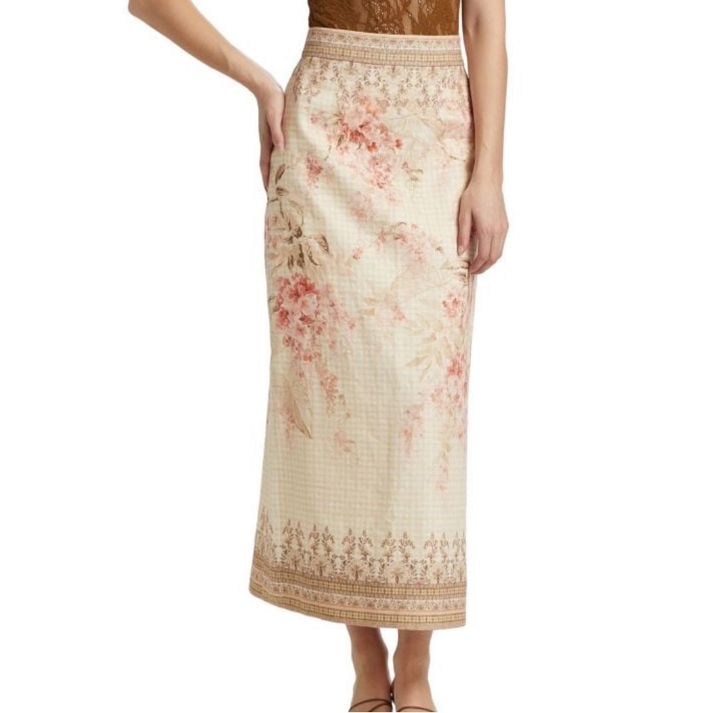 Zimmermann illuminate pencil midi skirt